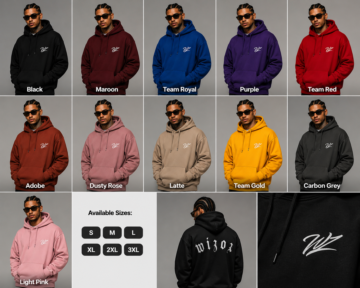 WIZOZ Hoodie – Minimal Streetwear Hoodie, Premium Back